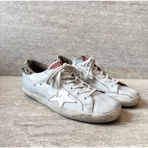 Authentic Golden Goose Women's Superstar Sneakers Leopard Detailing Sz 38